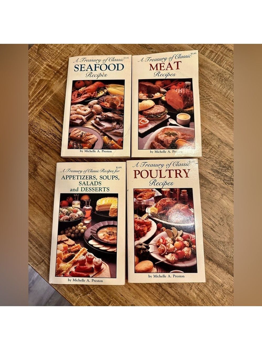 Set of 4 Recipe Books: A Treasury of Classic Meat, Poultry, Seafood, and more